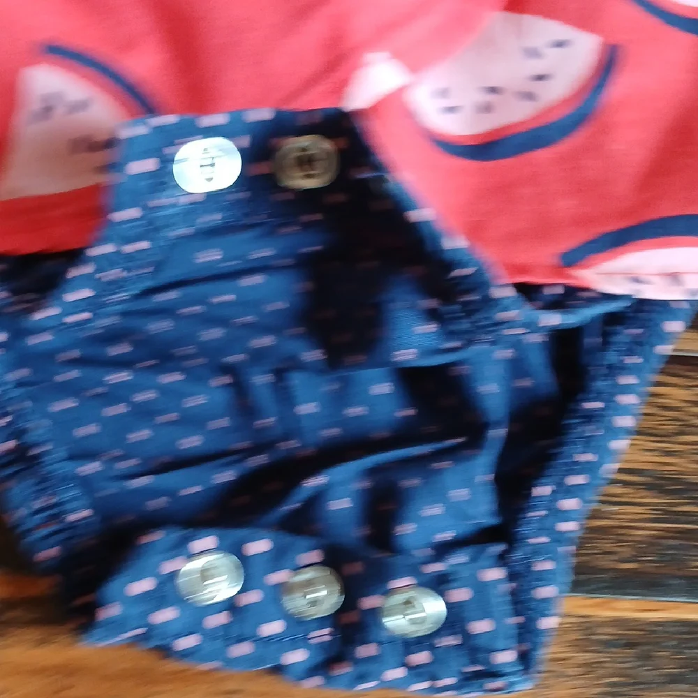 Carter's Watermelon Print Diaper Cover with Blue Bow
